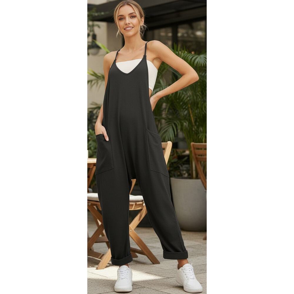 M Jumpsuit One piece Overall Lounge Sleeveless Dark Grey Women's